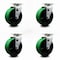 Service Caster 5 Inch Green Poly on Cast Iron Wheel Swivel Caster Set with Roller Bearings SCC SCC-20S520-PUR-GB-4 - alternate 1
